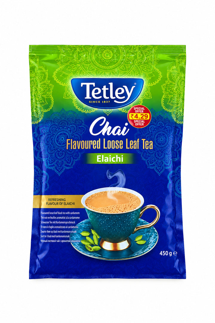 Tetley Chai Premium Loose Leaf Tea Elaichi 450g