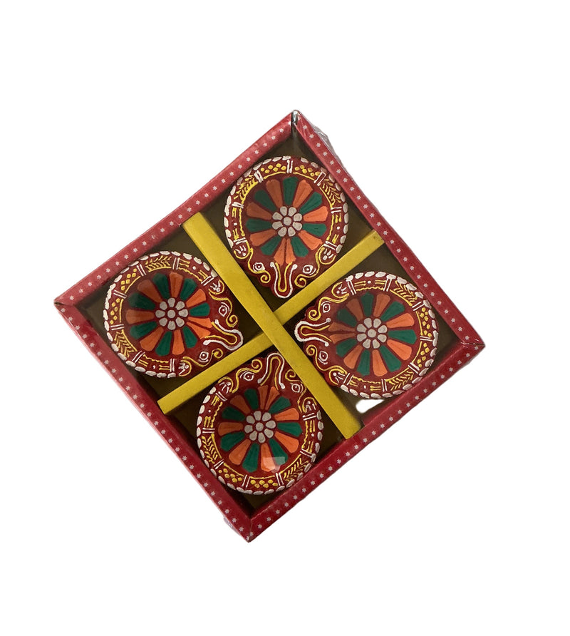 Diwali Designer Clay Diyas 4 Pack AA8