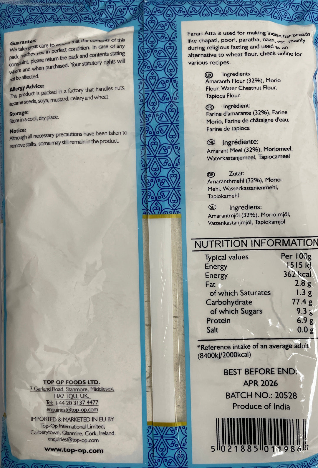 Top Op Flour Farari Atta 1Kg