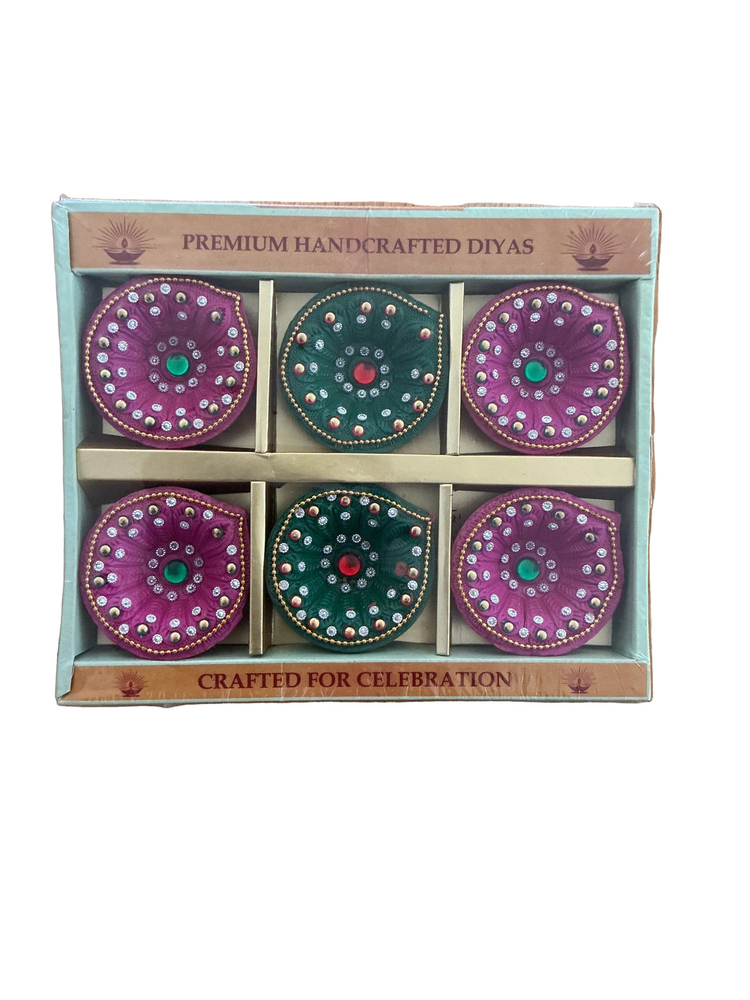 Diwali Designer Clay Diyas 6 Pack C3