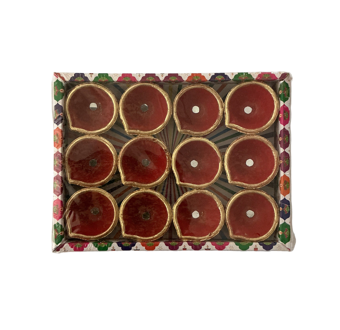 Diwali Designer Clay Diyas 12 Pack AC3