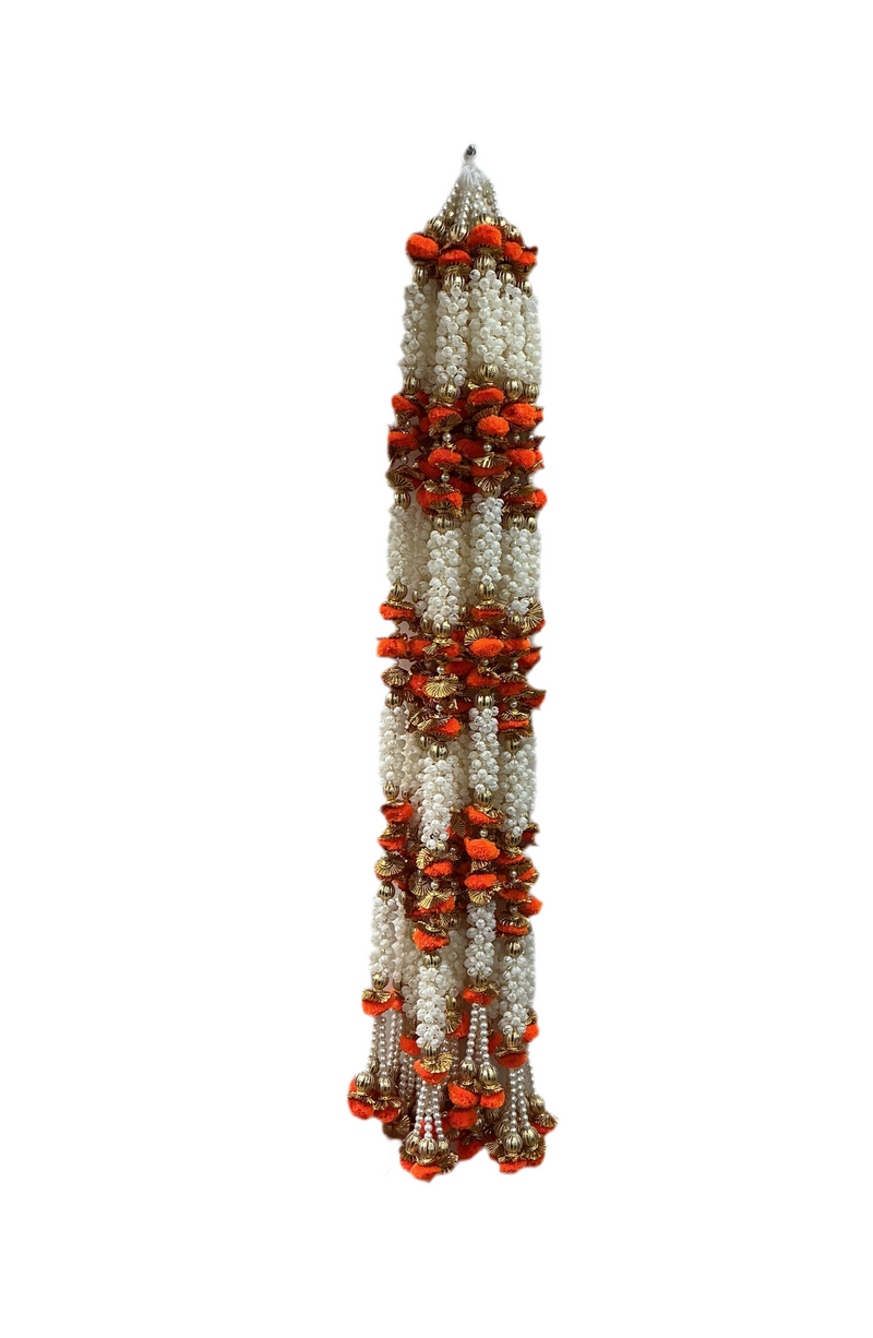 Diwali Decoration Hanging Garlands Orange 10Pcs Approx 105cm Long