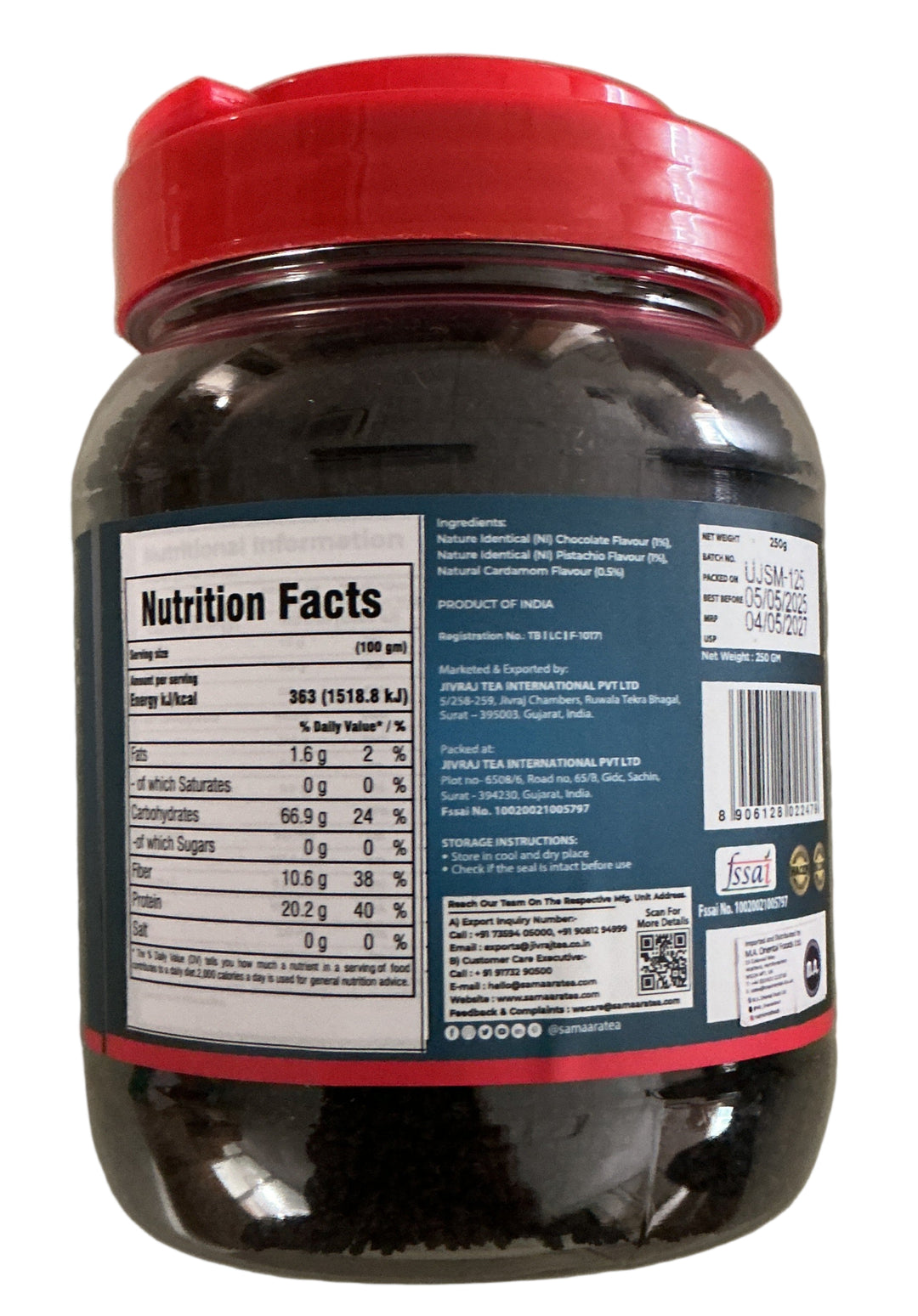 Samaara Pistachio Kunafa Dubai Chocolate Black Tea 250g