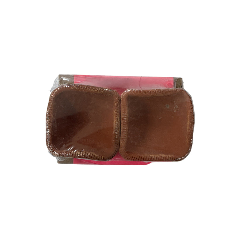 Diwali Clay Diyas Traditional Char Mukhia 2Pack AT3