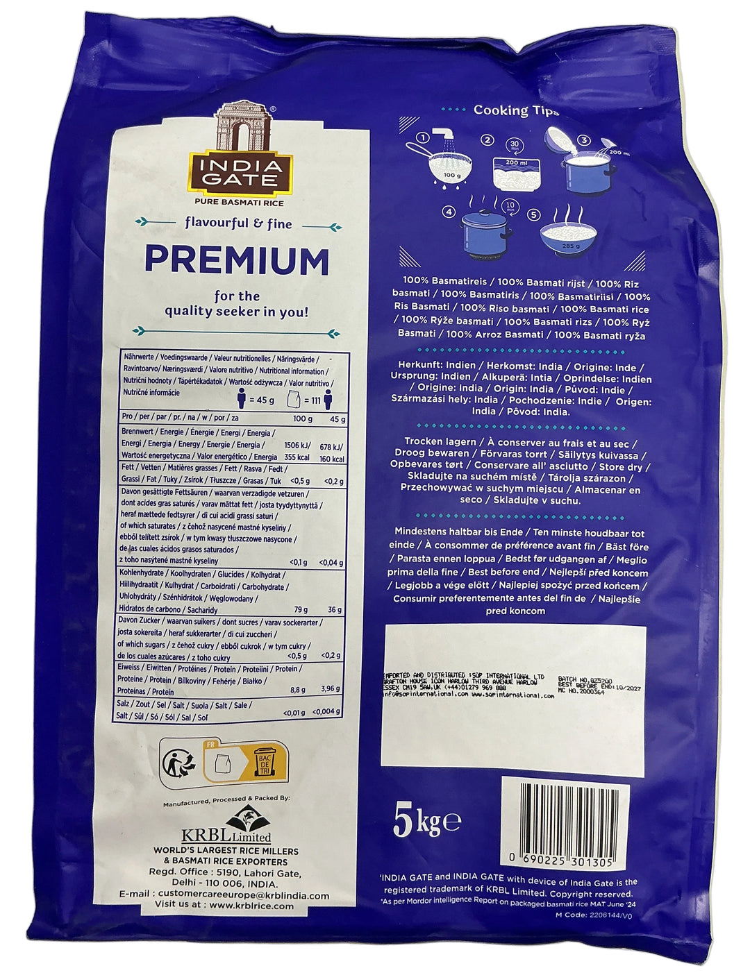 India Gate Rice Basmati Premium 5kg