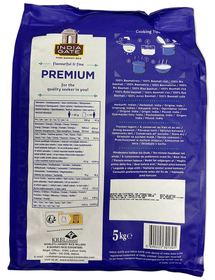 India Gate Rice Basmati Premium 5kg