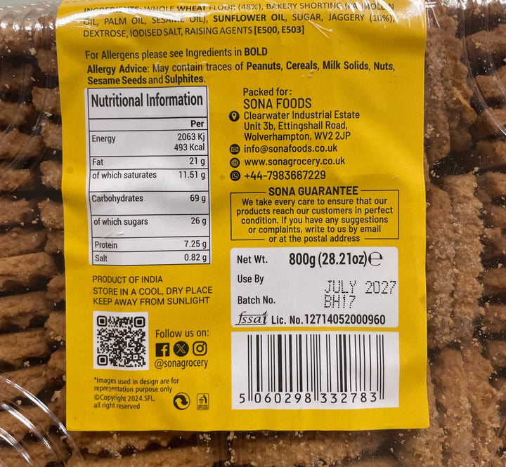 Sona Biscuits Gur 800g