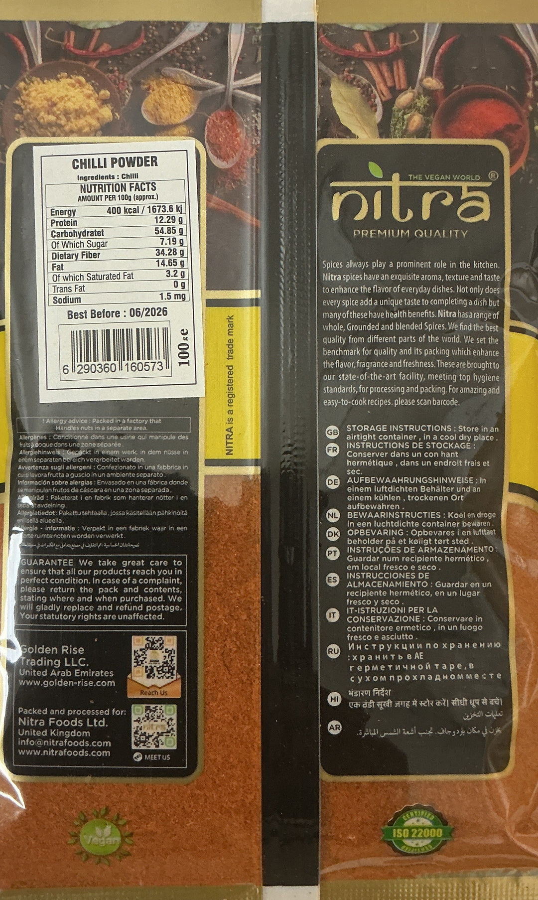 Nitra Spices Chilli Powder 100g Mix & Match Any 3 for £1.98