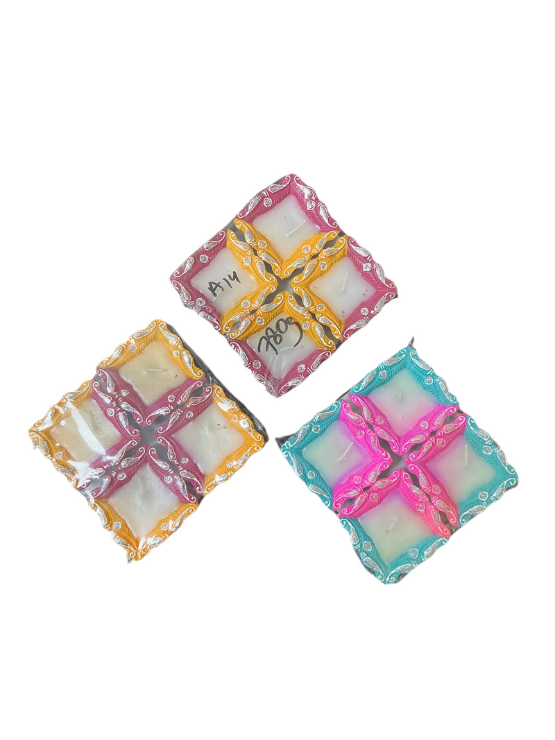 Diwali Designer Clay Diyas With Wax Assorted 12 Pack A14