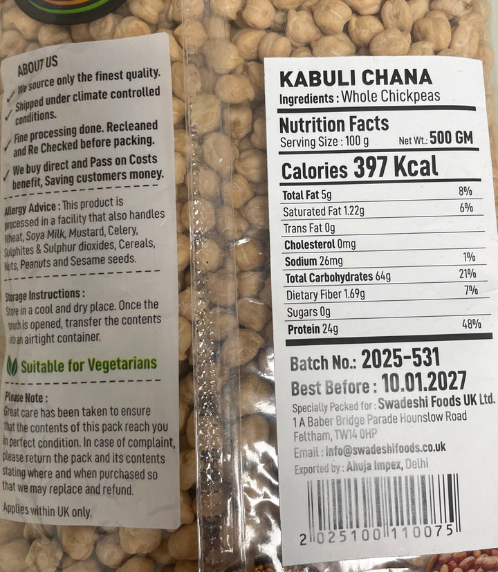 Food Factory Chick Peas Kabuli Chana 500g