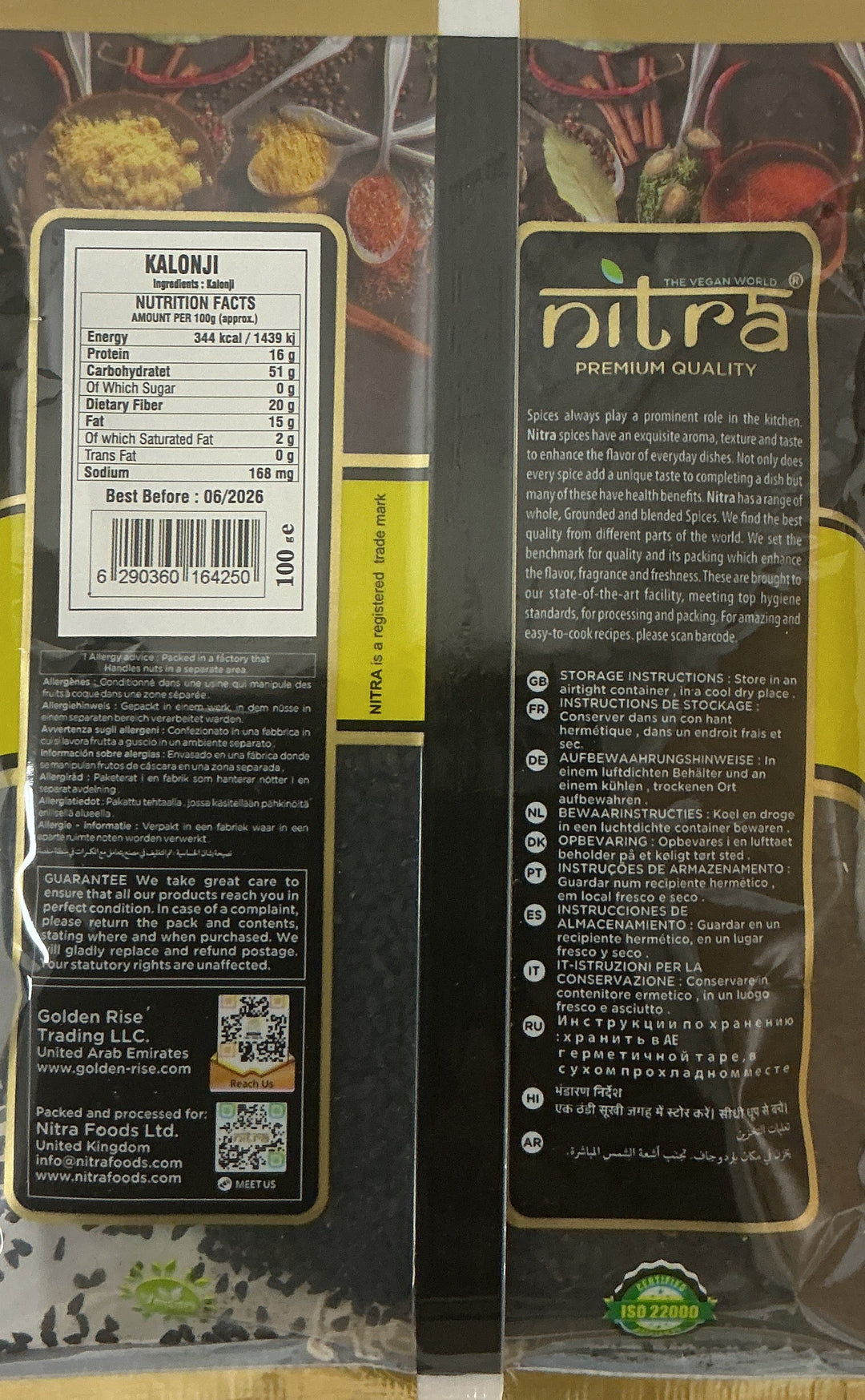 Nitra Spices Kalonji 100g Mix & Match Any 3 for £1.98 - ExoticEstore