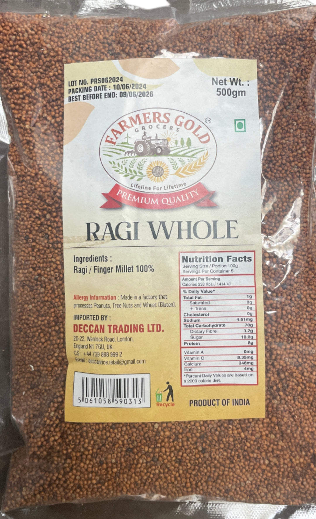 Farmers Gold Ragi Whole  500g