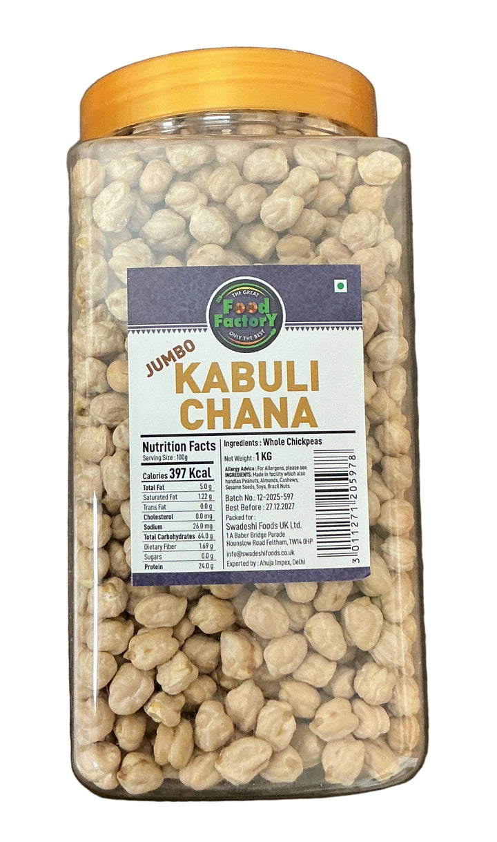 Food Factory Chick Peas Jumbo Kabuli Chana In Jar 1kg