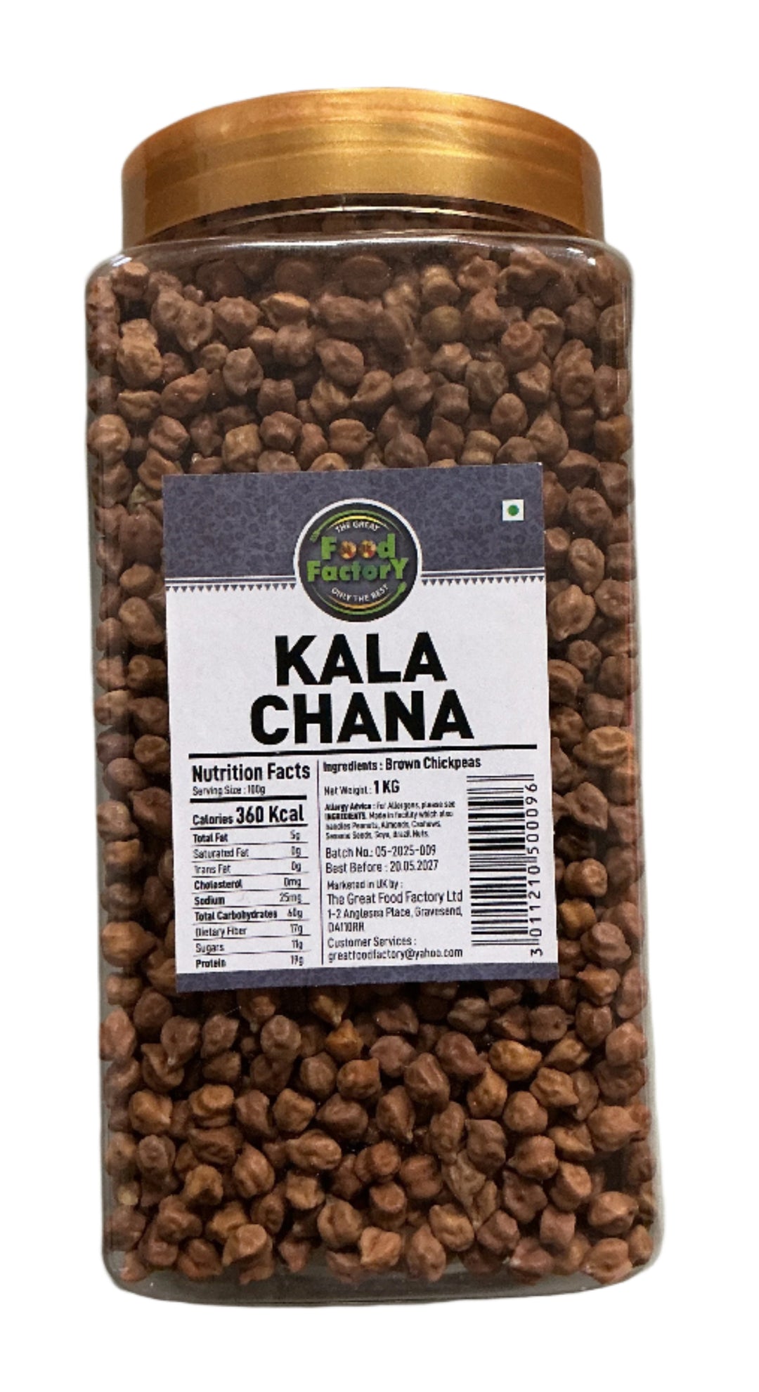 Food Factory Chick Peas Kala Chana In Jar 1Kg