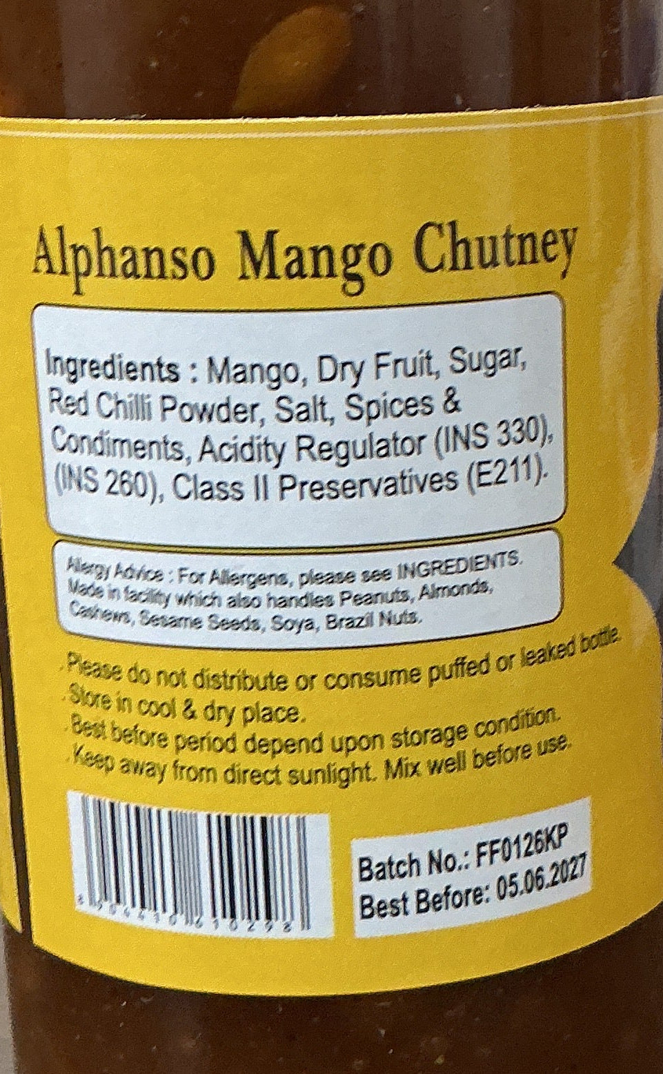 Food Factory Chutney Alphonso Mango 220g