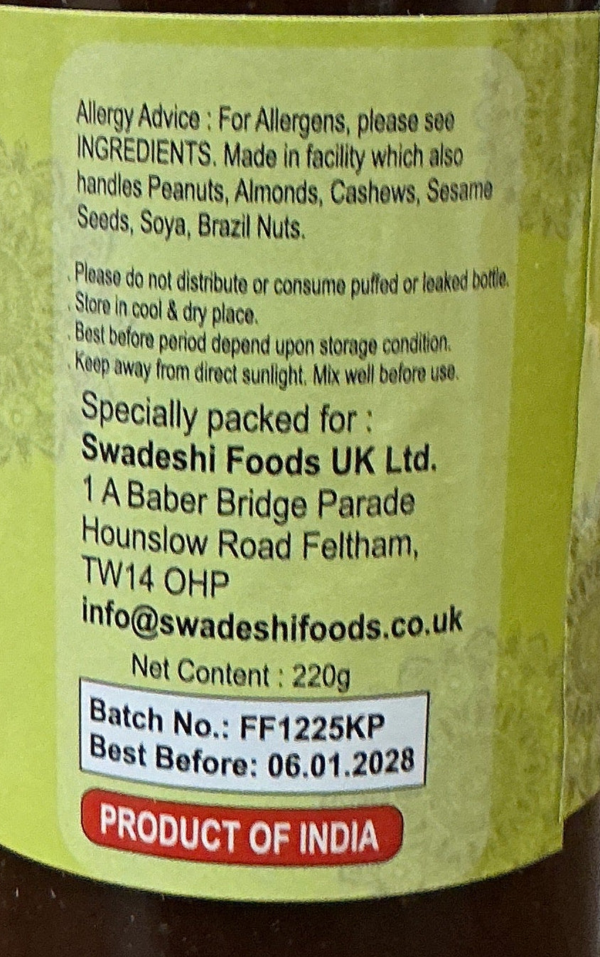 Food Factory Chutney Dates & Tamarind 220g