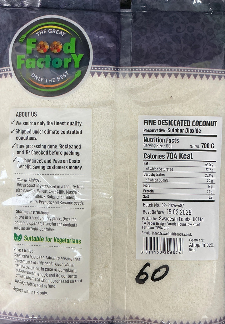 Food Factory Desiccated Coconut Fine 700g