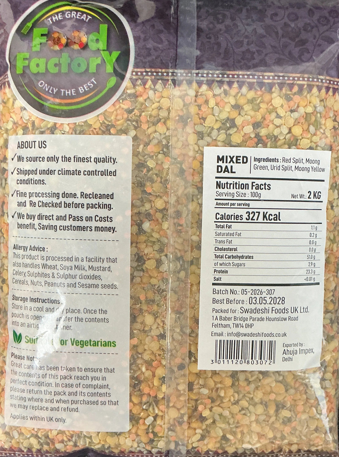 Food Factory Lentils Mixed Dall 2kg