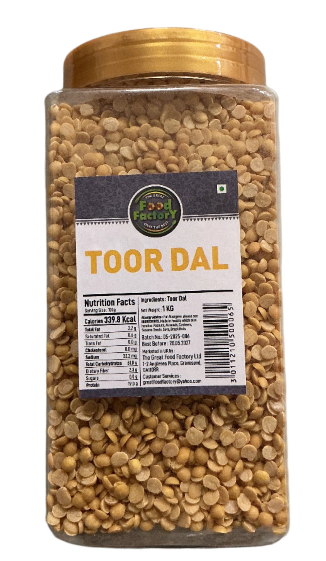 Food Factory Lentils Toor Dall In Jar 1Kg