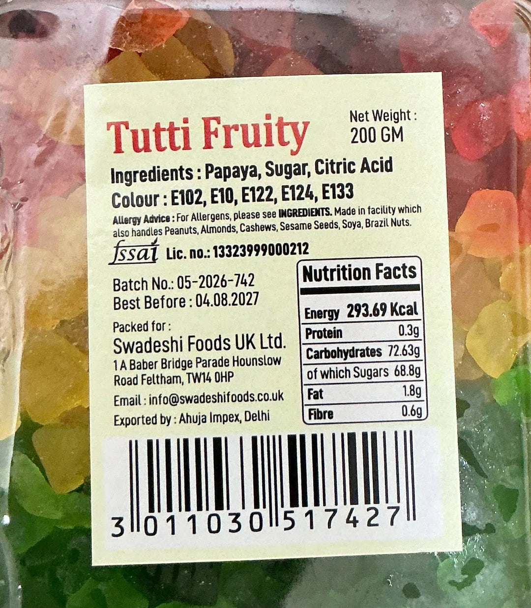 Food Factory Tutti Frutti 200g