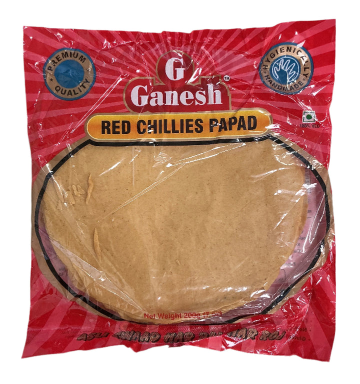 Ganesh Pappadum Red Chillies 200g