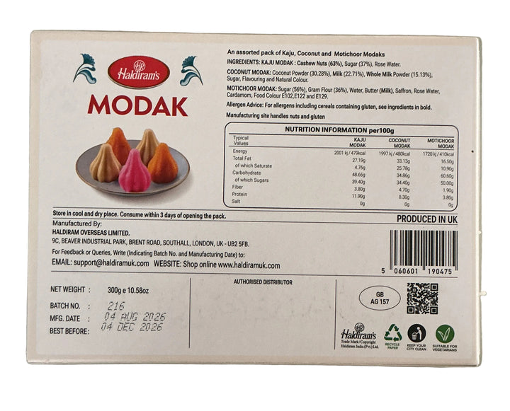 Haldirams Sweets Assorted Modak 300g
