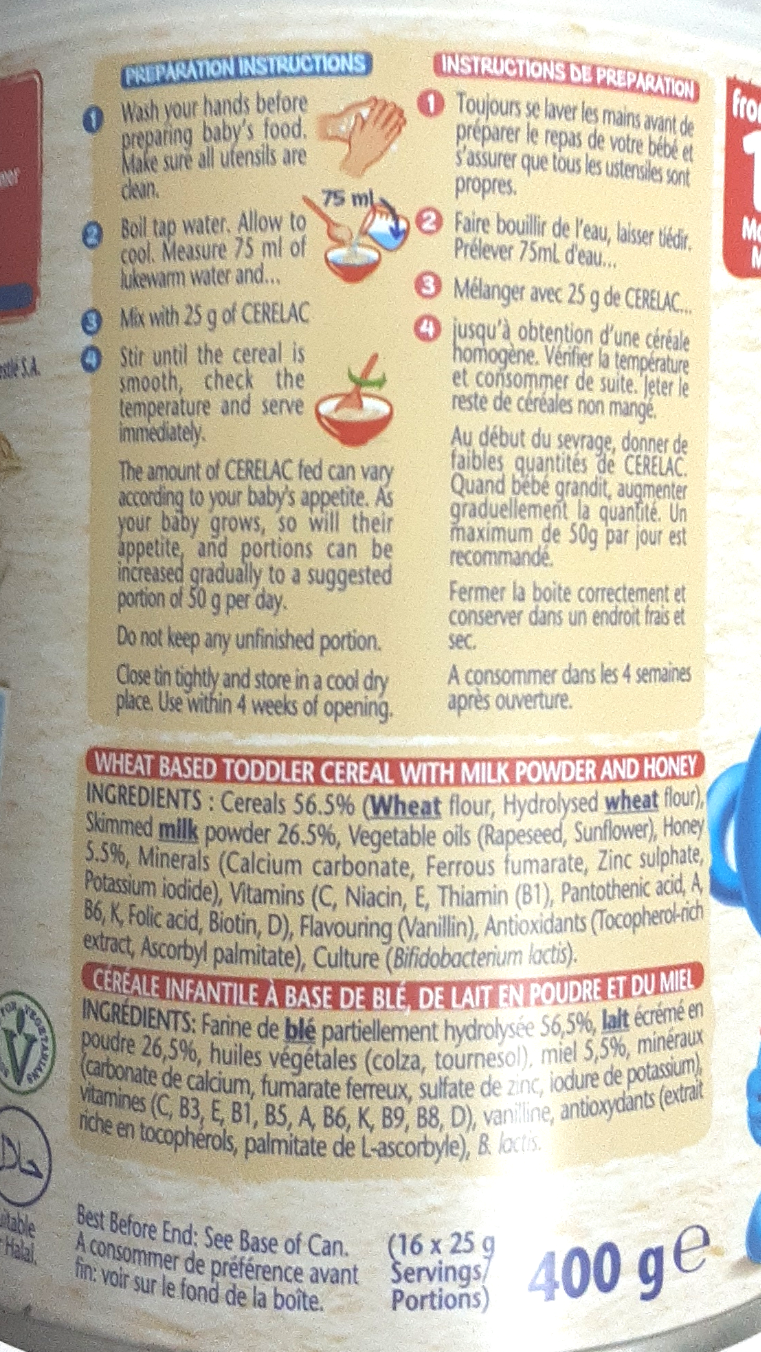 Nestle Cerelac Honey and Wheat 400g