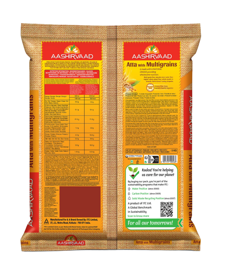 Aashirvaad Atta Multigrains Whole Wheat Flour 2Kg