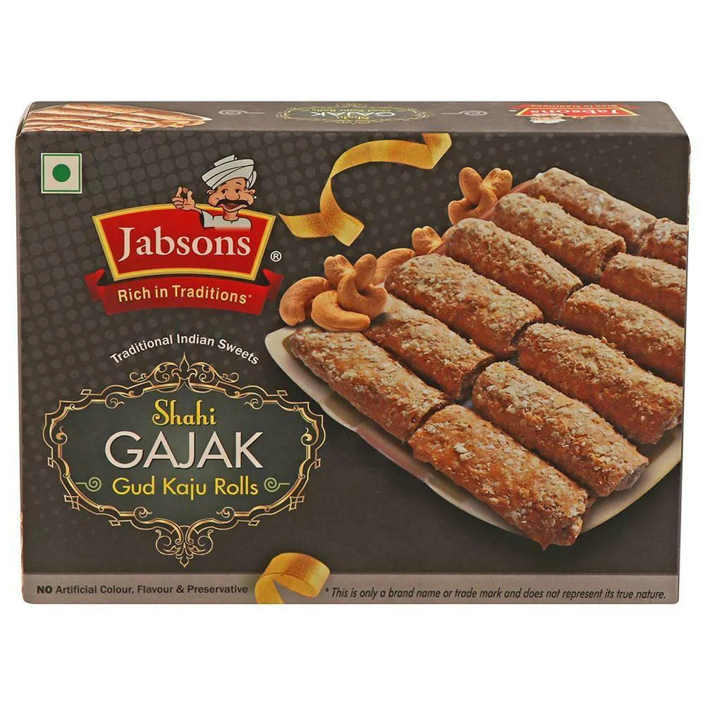 Jabsons Sweets Shahi Gajak Gud Kaju Rolls 350g - ExoticEstore