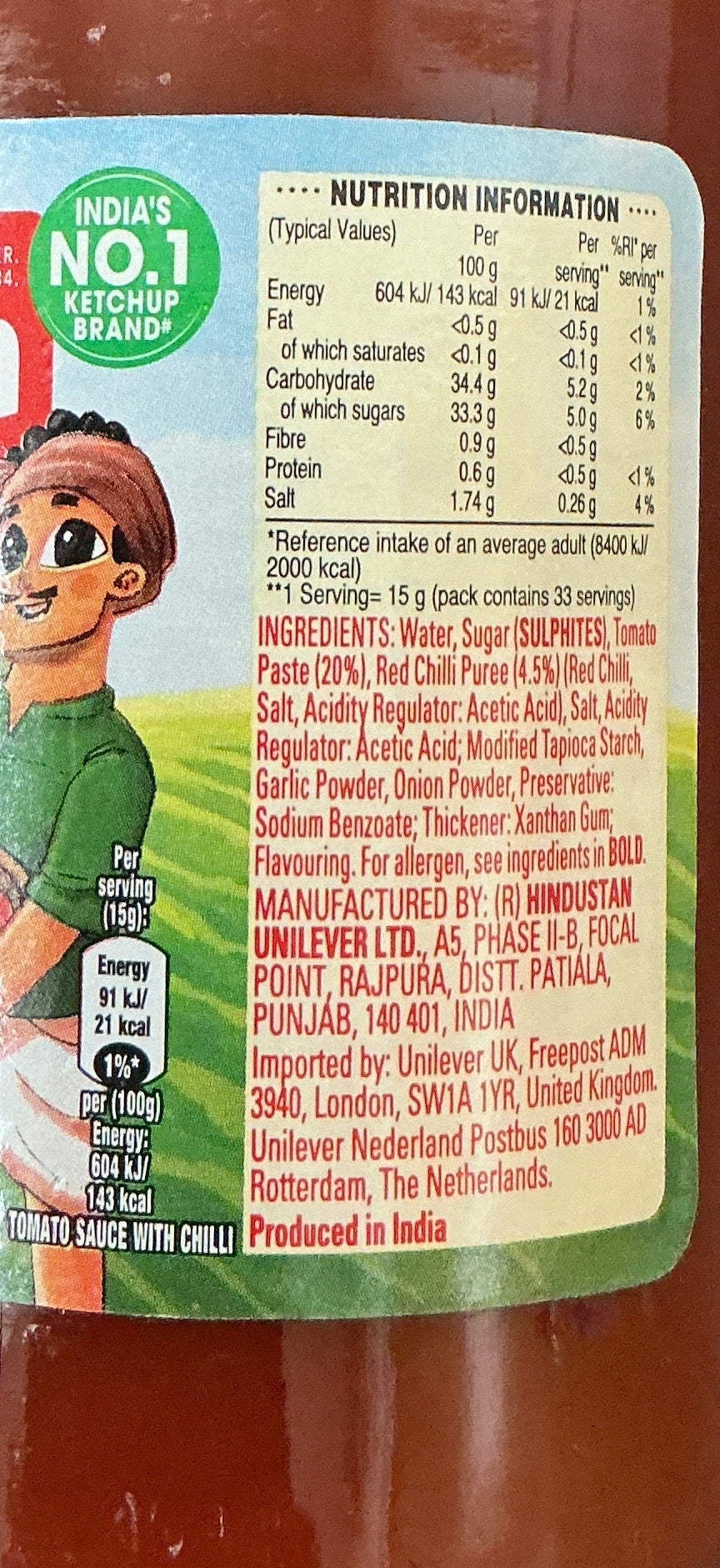 Kissan Sauce Chilli & Tomato 500g