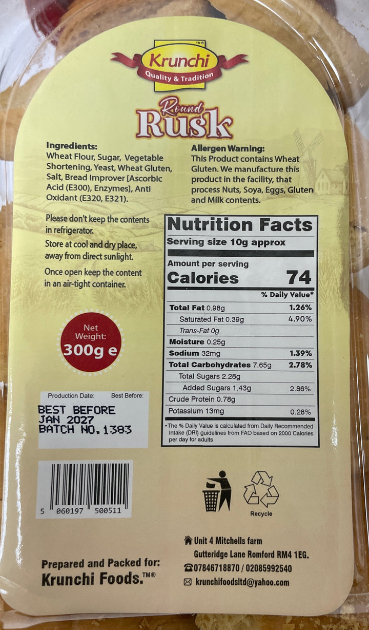 Krunchi Rusk Round 300g