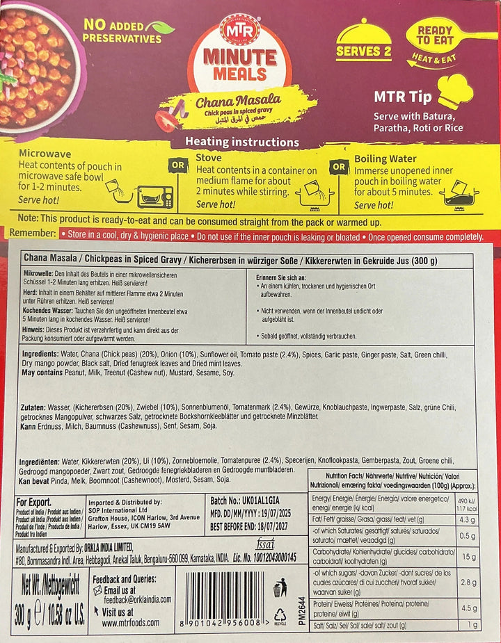 MTR Minute Meals Chana Masala 300g