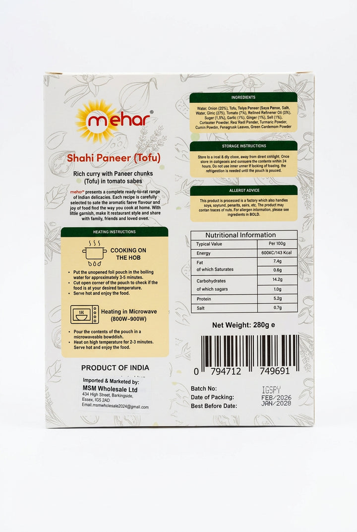 Maher Ready Meal Shahi Paneer Tofu 280g