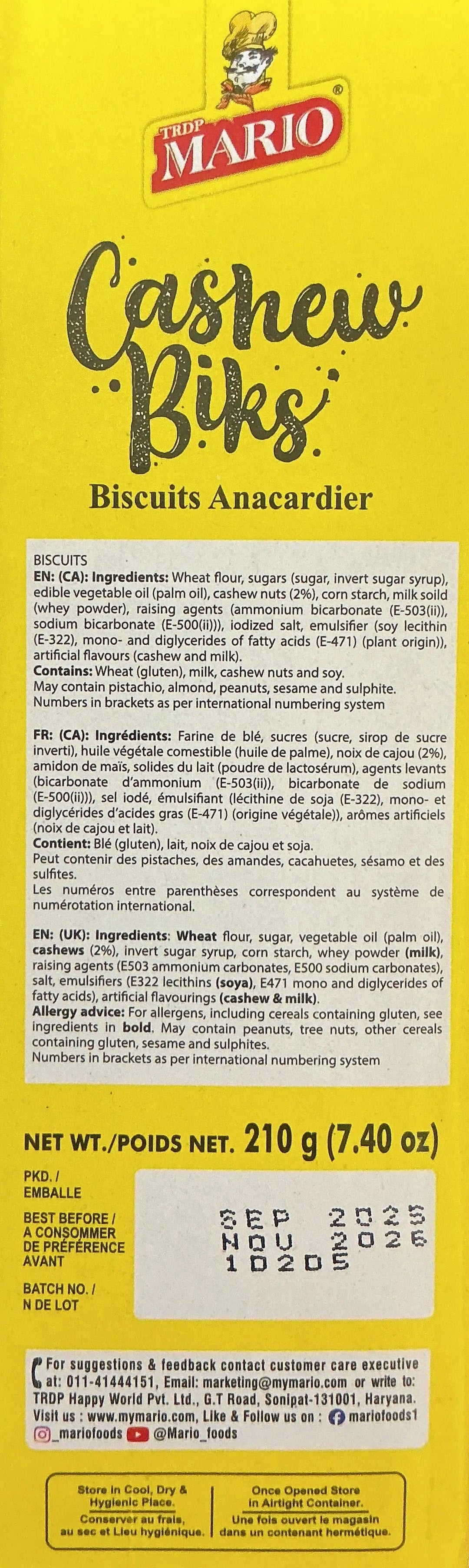 Mario Biscuits Cashew Biks 210g - ExoticEstore