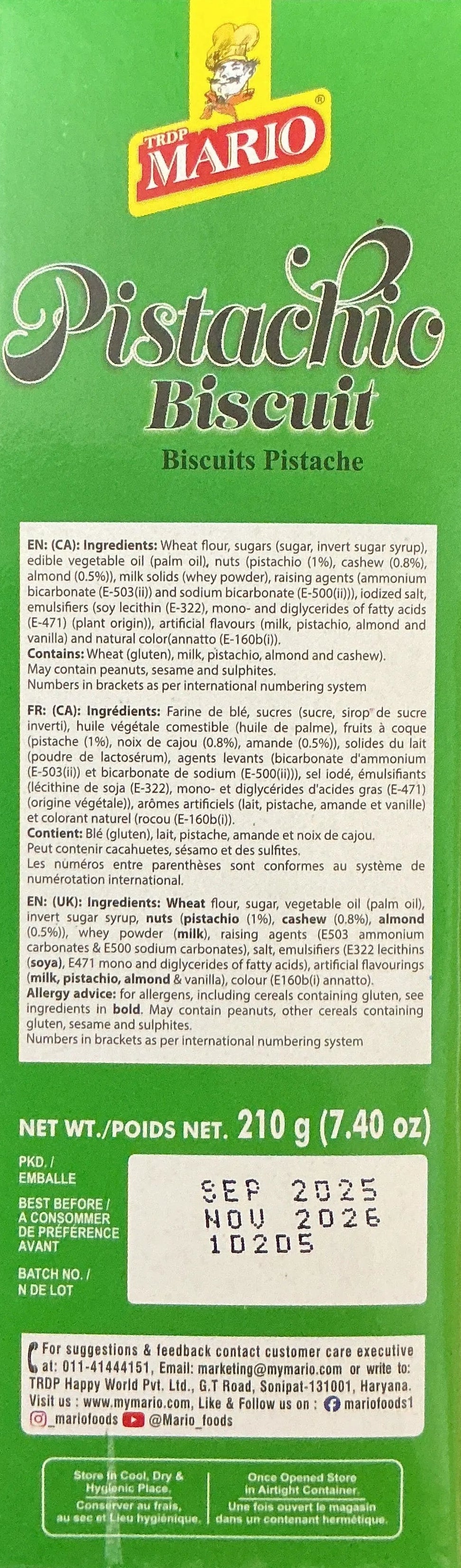 Mario Biscuits Pistachio 210g - ExoticEstore