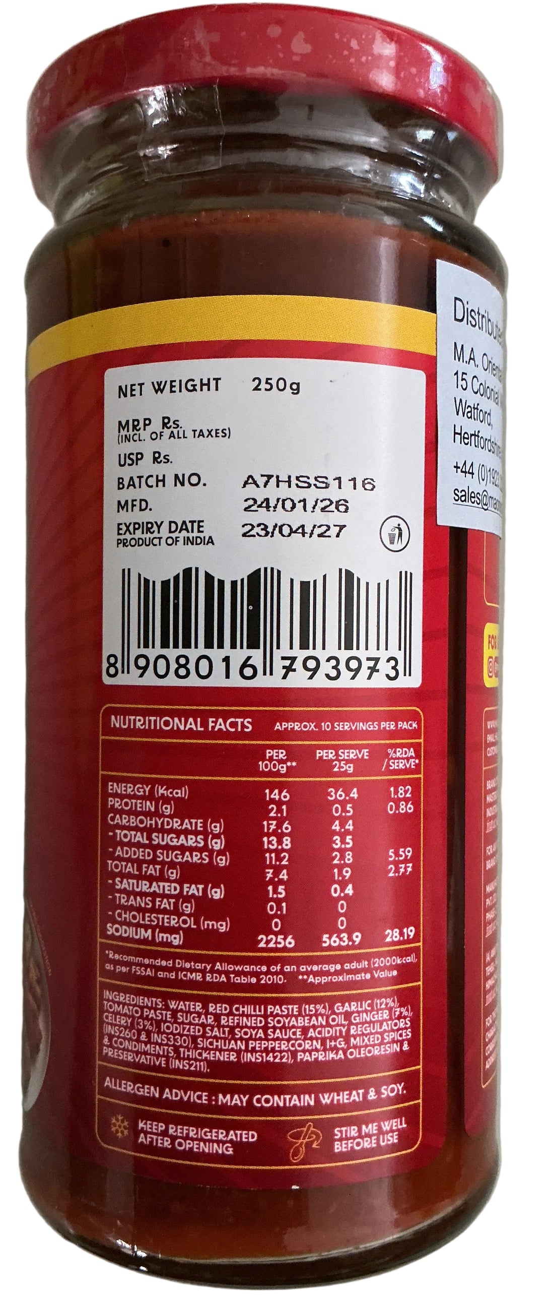 Master Chow Sauce Hot &amp; Spicy Schezwan 250g