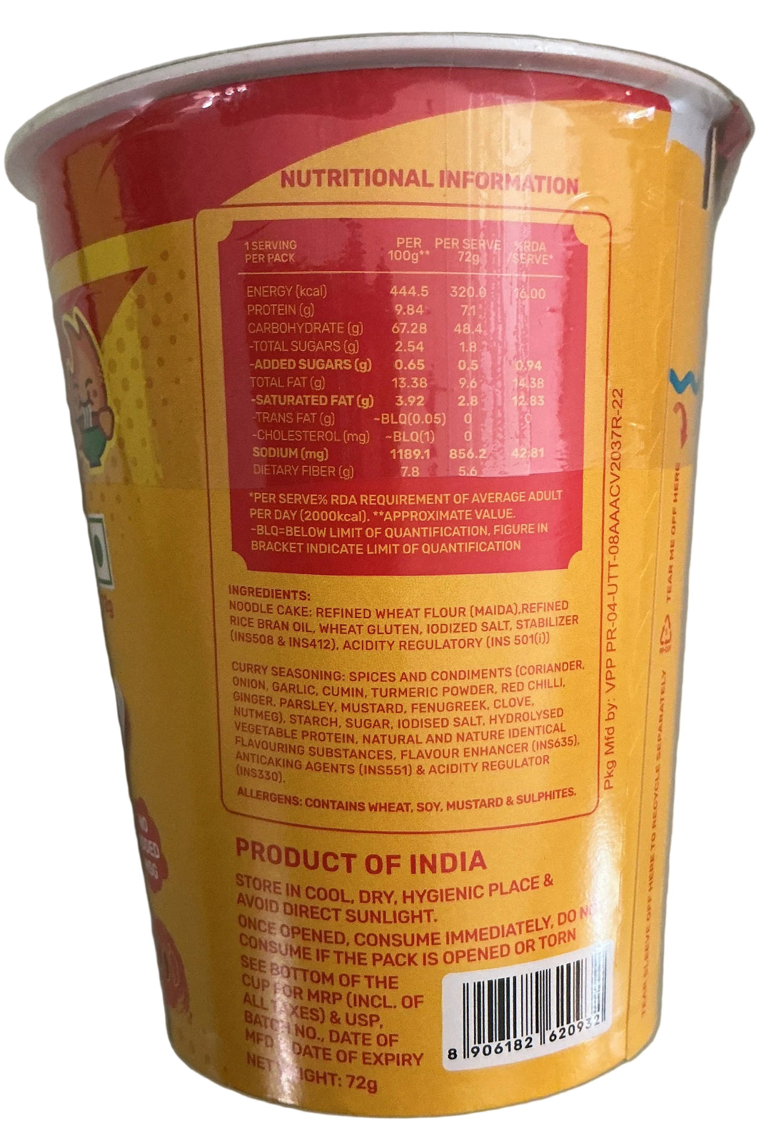Master Chow Soupy Noodles Curry Masala 72g