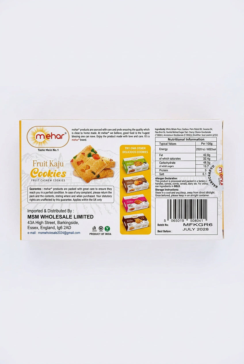 Mehar Cookies Fruit Kaju 200g