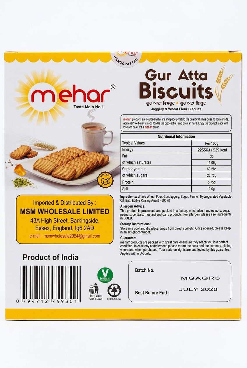Mehar Gur Atta Biscuits 454g