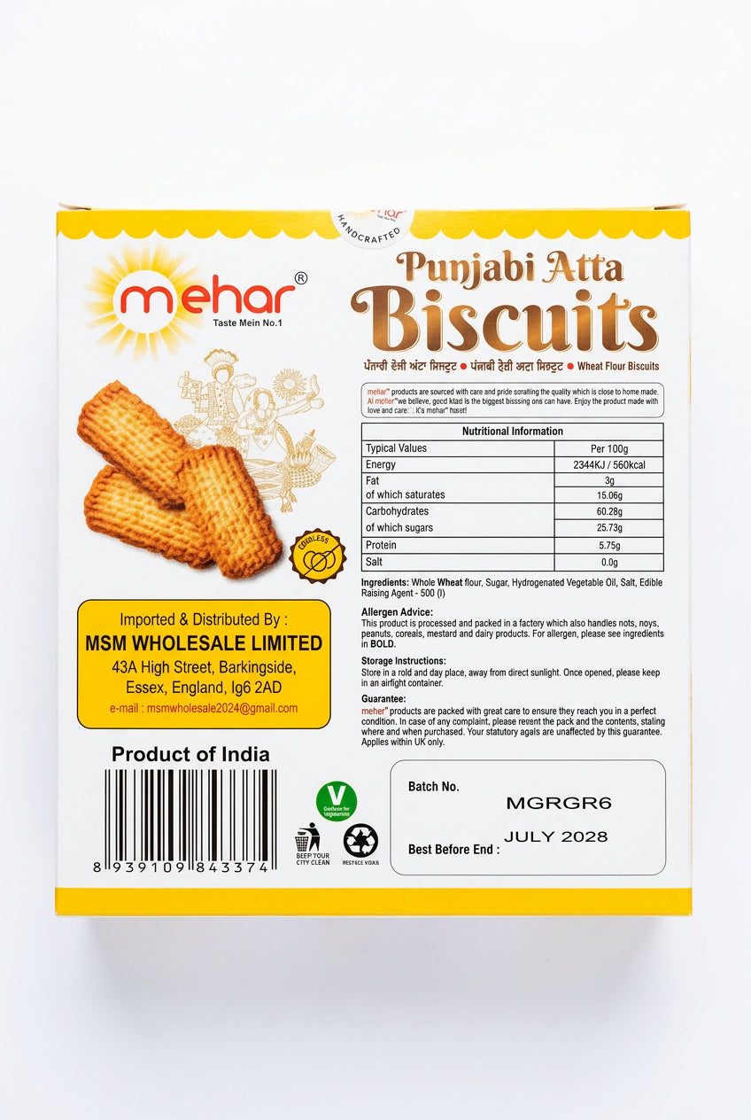 Mehar Punjabi Atta Biscuits 454g