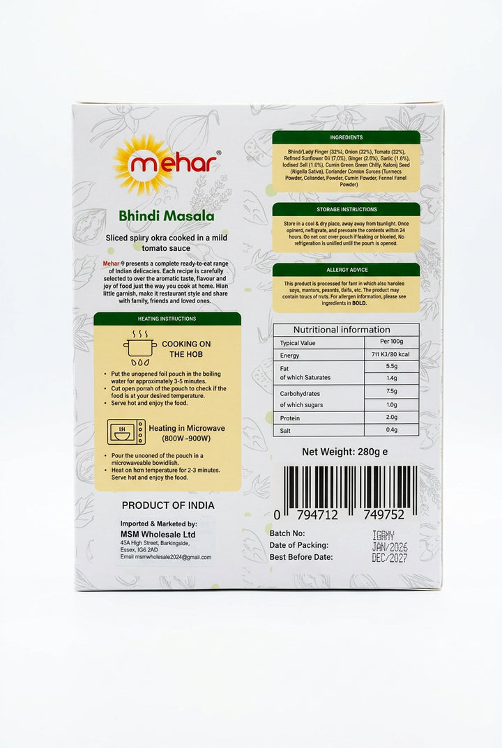 Mehar Ready Meal Bhindi Masala 280g