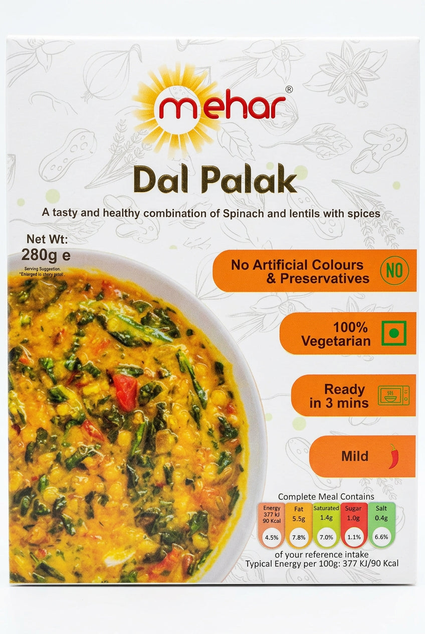 Mehar Ready Meal Dal Palak 280g