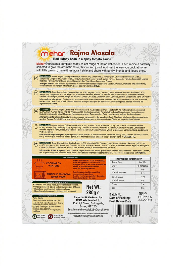 Mehar Ready Meal Rajma Masala 280g