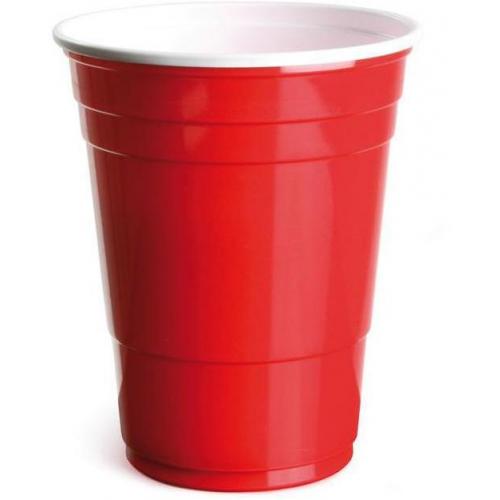 Choice Dining Red Plastic Party Cups 450ml Pack of 50 Reusable