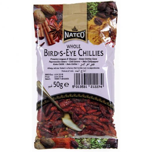 Natco Chillies Whole Birds Eye 50g