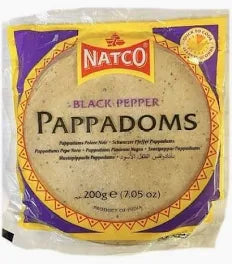 Natco Pappadoms Black Pepper 200g