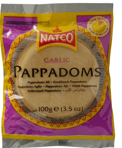 Natco Pappadoms Garlic 100g