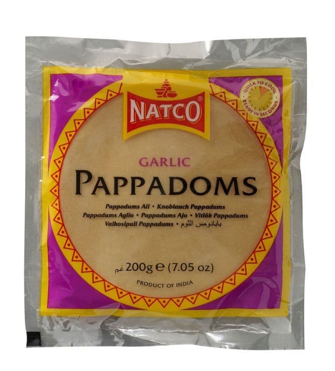 Natco Pappadoms Garlic 200g