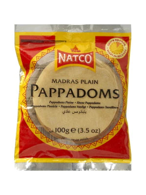 Natco Pappadoms Madras Plain 100g