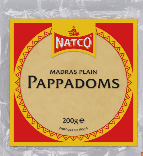 Natco Pappadoms Madras Plain 200g